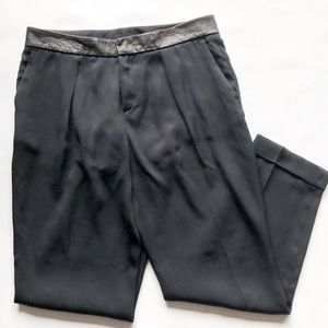 Rag & Bone black pants w/lamb leather trim